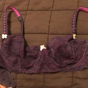 Purple/pink unlined demi bra